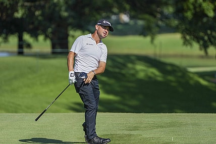 Brian Harman watches his tee shot during the second round of the 2022 FedEx St. Jude Championship golf tournament at TPC Southwind. Mandatory Credit: David Yeazell-USA TODAY Sports