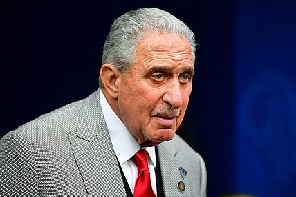Sep 18, 2022; Inglewood, California, USA; Atlanta Falcons owner Arthur Blank in attendance at SoFi Stadium. Mandatory Credit: Gary A. Vasquez-USA TODAY Sports