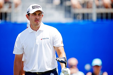 Apr 20, 2023; Avondale, Louisiana, USA; Patrick Cantlay reacts to a tee on the first hole during the first round of the Zurich Classic of New Orleans golf tournament. Mandatory Credit: Andrew Wevers-USA TODAY Sports