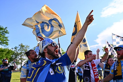 Jun 24, 2023; Philadelphia, Pennsylvania, USA; Philadelphia Union fans are seen prior to the game at Subaru Park. Mandatory Credit: Kyle Ross-USA TODAY Sports