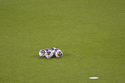 Jul 1, 2023; Montreal, Quebec, CAN; General view of game balls before the match between the CF Montreal and the New York City FC at Stade Saputo. Mandatory Credit: Eric Bolte-USA TODAY Sports
