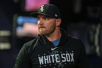 Jul 14, 2023; Atlanta, Georgia, USA; Chicago White Sox relief pitcher Liam Hendriks  (31) in the dugout against the Atlanta Braves in the fifth inning at Truist Park. Mandatory Credit: Brett Davis-USA TODAY Sports