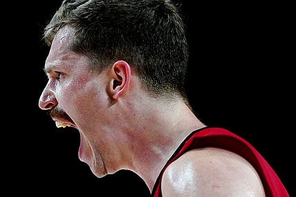 Jul 31, 2021; Saitama, Japan; Germany player Andreas Obst (42) reacts while playing Australia during the Tokyo 2020 Olympic Summer Games at Saitama Super Arena. Mandatory Credit: Kareem Elgazzar-USA TODAY Sports