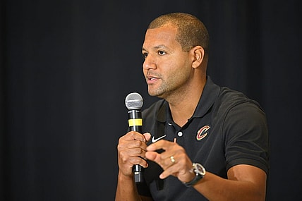 Sep 14, 2022; Cleveland, OH, USA; Cleveland Cavaliers president of basketball operations Koby Altman speaks to the media during an introductory press conference at Rocket Mortgage FieldHouse. Mandatory Credit: David Richard-USA TODAY Sports