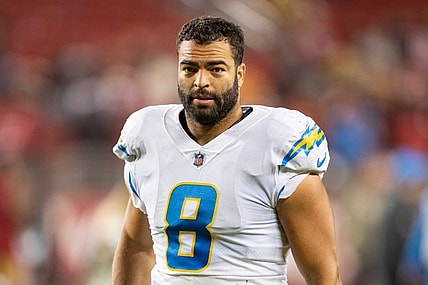 November 13, 2022; Santa Clara, California, USA; Los Angeles Chargers linebacker Kyle Van Noy (8) after the game against the San Francisco 49ers at Levi's Stadium. Mandatory Credit: Kyle Terada-USA TODAY Sports