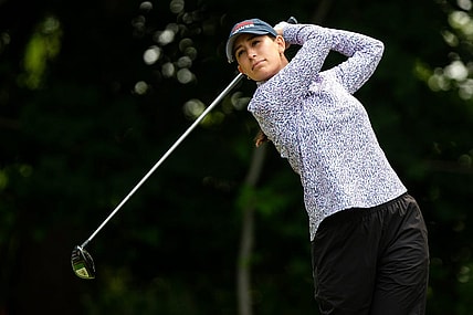 Cheyenne Knight tees off from the fourth hole during first round play of the Meijer LPGA Classic Thursday, June 15, 2023, at Blythefield Country Club in Belmont, MI.