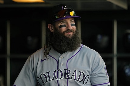 Sep 9, 2023; San Francisco, California, USA; Colorado Rockies designated hitter Charlie Blackmon (19) before the game against the San Francisco Giants at Oracle Park. Mandatory Credit: Darren Yamashita-USA TODAY Sports