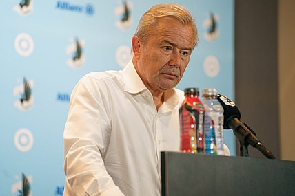 Sep 16, 2023; Saint Paul, Minnesota, USA; Minnesota United head coach Adrian Heath speaks to media following a loss to Sporting Kansas City at Allianz Field. Mandatory Credit: Matt Blewett-USA TODAY Sports