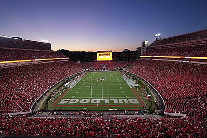 Sep 23, 2023; Athens, Georgia, USA; A general overall view of Sanford Stadium during the game between the UAB Blazers and the Georgia Bulldogs. Mandatory Credit: Kirby Lee-USA TODAY Sports