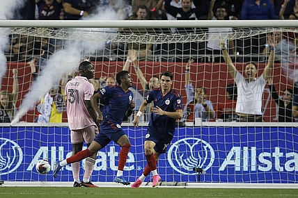 Oct 4, 2023; Chicago, Illinois, USA; Chicago Fire midfielder Maren Haile-Selassie (7) celebrates after scoring a goal against the Inter Miami CF during the second half at Soldier Field. Mandatory Credit: Jon Durr-USA TODAY Sports