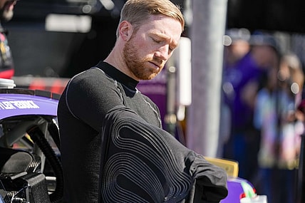 Oct 7, 2023; Concord, North Carolina, USA; NASCAR Cup Series driver Tyler Reddick (45) during Cup practice and qualifying at Charlotte Motor Speedway Road Course. Mandatory Credit: Jim Dedmon-USA TODAY Sports