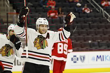 Longtime Chicago Blackhawks right wing Patrick Kane (88) is reportedly joining the Detroit Red Wings. Mandatory Credit: Rick Osentoski-USA TODAY Sports