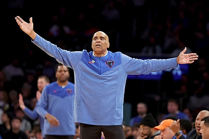 Mar 8, 2023; New York, NY, USA; DePaul Blue Demons head coach Tony Stubblefield reacts as he coaches against the Seton Hall Pirates during the second half at Madison Square Garden. Mandatory Credit: Brad Penner-USA TODAY Sports