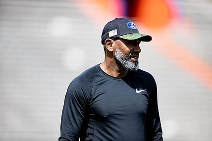 Florida Gators assistant head coach for secondary Corey Raymond looks on during spring football practice at Steve Spurrier Field at Ben Hill Griffin Stadium in Gainesville, FL on Saturday, April 1, 2023. [Matt Pendleton/Gainesville Sun]

Ncaa Football Florida Gators Spring Football Practice