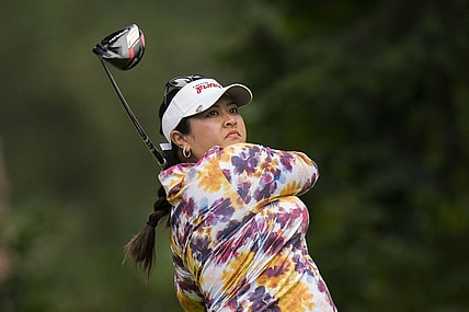 Aug 25, 2023; Vancouver, British Columbia, CAN; Lilia Vu tess off on the fourth hole during the second round of the CPKC Women's Open golf tournament at Shaughnessy Golf & Country Club. Mandatory Credit: Bob Frid-USA TODAY Sports