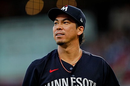 Sep 19, 2023; Cincinnati, Ohio, USA; Minnesota Twins starting pitcher Kenta Maeda (18) walks off the field at the end of the second inning in the game against the Cincinnati Reds at Great American Ball Park. Mandatory Credit: Katie Stratman-USA TODAY Sports
