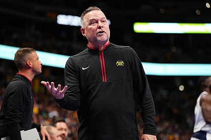 Nov 3, 2023; Denver, Colorado, USA; Denver Nuggets head coach Michael Malone during the second half against the Dallas Mavericks at Ball Arena. Mandatory Credit: Ron Chenoy-USA TODAY Sports