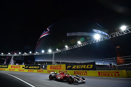 Nov 16, 2023; Las Vegas, Nevada, USA;  Scuderia Ferrari driver Carlos Sainz Jr. of Spain (55) during free practice at Las Vegas Strip Circuit. Mandatory Credit: Gary A. Vasquez-USA TODAY Sports