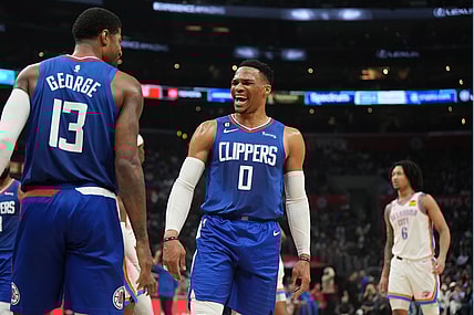Los Angeles Clippers' Russell Westbrook, Paul George