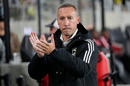 Oct 1, 2022; Columbus, Ohio, USA;  Columbus Crew head coach Caleb Porter walks the sideline prior to the MLS soccer game against the New York Red Bulls at Lower.com Field. The Crew won 2-1. Mandatory Credit: Adam Cairns-The Columbus Dispatch

Mls New York Red Bulls At Columbus Crew