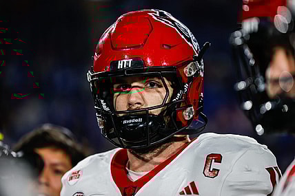 Oct 14, 2023; Durham, North Carolina, USA; North Carolina State Wolfpack linebacker Payton Wilson (11) looks on before the first half of the game against Duke Blue Devils at Wallace Wade Stadium. Mandatory Credit: Jaylynn Nash-USA TODAY Sports