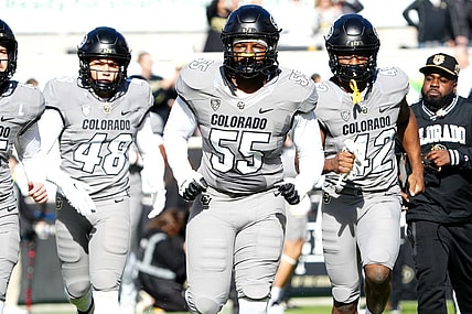 Nov 11, 2023; Boulder, Colorado, USA; Colorado Buffaloes defensive lineman Leonard Payne Jr. (55) before the game against the Arizona Wildcats at Folsom Field. Mandatory Credit: Ron Chenoy-USA TODAY Sports