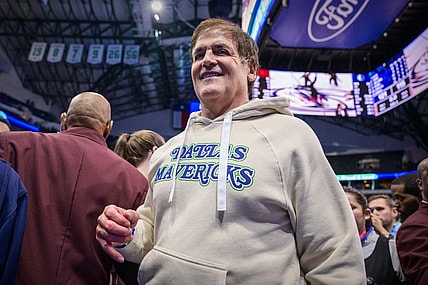 Nov 28, 2023; Dallas, Texas, USA; Dallas Mavericks owner Mark Cuban walks off the court after the Mavericks victory over the Houston Rockets at the American Airlines Center. Mandatory Credit: Jerome Miron-USA TODAY Sports