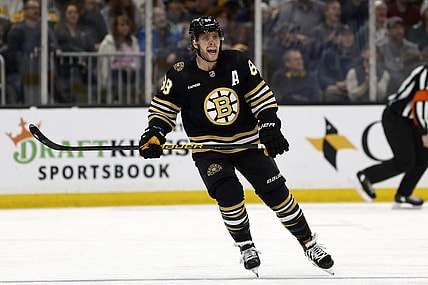 Dec 19, 2023; Boston, Massachusetts, USA; Boston Bruins right wing David Pastrnak (88) skates against the Minnesota Wild during the first period at TD Garden. Mandatory Credit: Winslow Townson-USA TODAY Sports