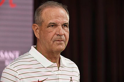 Alabama defensive coordinator Kevin Steele speaks to members of the media Sunday, August 6, 2023.
