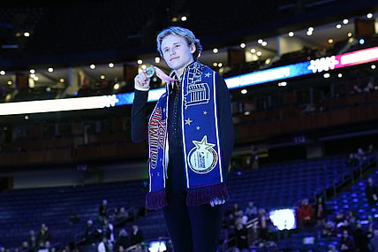 Jan 28, 2024; Columbus, Ohio, USA; Ilia Malinin winner of the men   s championship during the 2024 US Figure Skating Championships at Nationwide Arena. Mandatory Credit: Adam Cairns-USA TODAY Sports