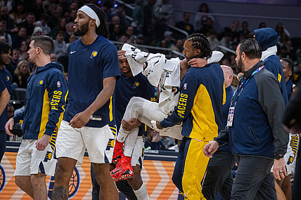 Tyrese Haliburton: carried off floor