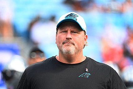 Sep 11, 2022; Charlotte, North Carolina, USA; Carolina Panthers offensive coach Ben McAdoo before the game at Bank of America Stadium. Mandatory Credit: Bob Donnan-USA TODAY Sports