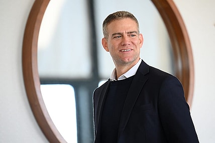 Dec 7, 2022; San Diego, CA, USA; MLB consultant Theo Epstein looks on during the 2022 MLB Winter Meetings at Manchester Grand Hyatt. Mandatory Credit: Orlando Ramirez-USA TODAY Sports