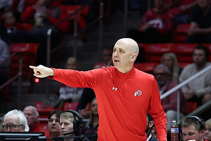 Feb 29, 2024; Salt Lake City, Utah, USA; Utah Utes head coach Craig Smith calls a play against the Stanford Cardinal during the first half at Jon M. Huntsman Center. Mandatory Credit: Rob Gray-USA TODAY Sports
