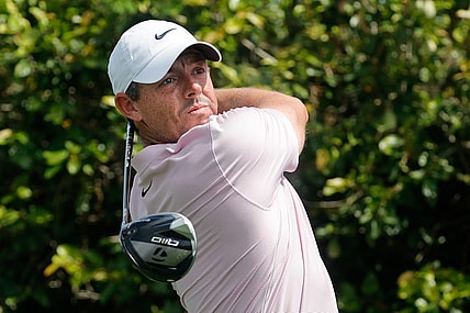 Mar 8, 2024; Orlando, Florida, USA;  Rory McIlroy plays his shot from the ninth tee during the second round of the Arnold Palmer Invitational golf tournament. Mandatory Credit: Reinhold Matay-USA TODAY Sports