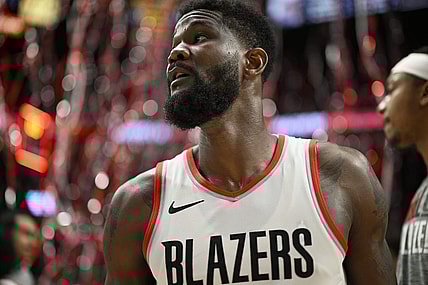 Mar 13, 2024; Portland, Oregon, USA; Portland Trail Blazers center Deandre Ayton (2) walks off the court after a game against the Atlanta Hawks at Moda Center. Mandatory Credit: Troy Wayrynen-USA TODAY Sports