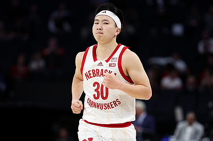 Mar 15, 2024; Minneapolis, MN, USA; Nebraska Cornhuskers guard Keisei Tominaga (30) looks on during the second half against the Indiana Hoosiers at Target Center. Mandatory Credit: Matt Krohn-USA TODAY Sports