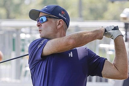 Mar 21, 2024; Palm Harbor, Florida, USA; Kevin Streelman plays his shot from the 16th tee during the first round of the Valspar Championship golf tournament. Mandatory Credit: Reinhold Matay-USA TODAY Sports