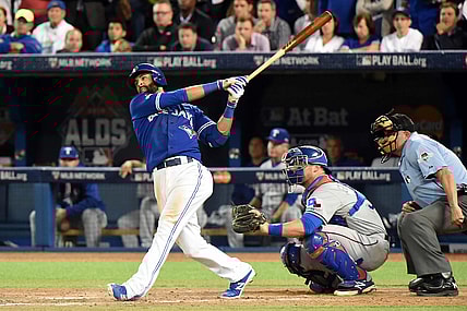 MLB: ALDS-Texas Rangers at Toronto Blue Jays, Jose Bautista Bat Flip Home Run