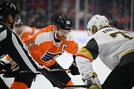 Claude Giroux and William Karlsson Vegas Golden Knights (Photo- Philadelphia Flyers via Twitter)