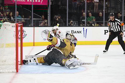 Logan Thompson Alex Ovechkin Vegas Golden Knights (Photo- Vegas Golden Knights via Twitter)