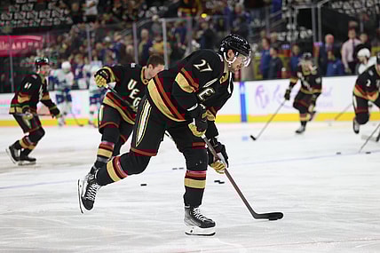 Shea Theodore, Vegas Golden Knights reverse retro (Photo- Vegas Golden Knights via Twitter)