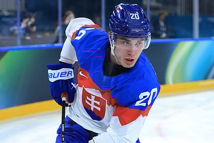 Olympics: Ice Hockey-Men Group B - ITA-SVK, juraj slafkovsky, montreal canadiens