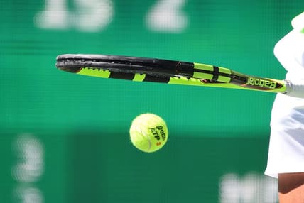 Caption: Mar 12, 2017; Indian Wells, CA, USA; Rafael Nadal (ESP) bounces the ball as he gets set to serve during his second round match as he defeated Guido Pella (not pictured) in the BNP Paribas Open at the Indian Wells Tennis Garden. Nadal won 6-3, 6-2. Mandatory Credit: Jayne Kamin-Oncea-USA TODAY Sports