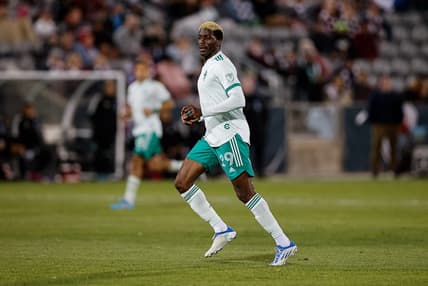 Apr 23, 2022; Commerce City, Colorado, USA; Colorado Rapids forward Gyasi Zardes (29) in the second half against Charlotte FC at Dick's Sporting Goods Park. Mandatory Credit: Isaiah J. Downing-USA TODAY Sports