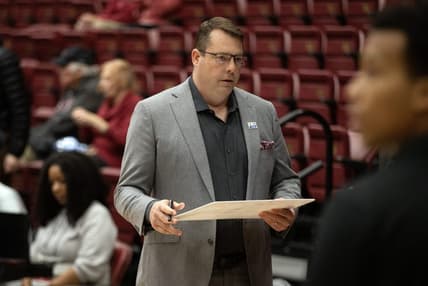 Jan 25, 2023; Stanford, California, USA; Stanford Cardinal head coach Jerod Haase prepares for a game against the Chicago State Cougars at Maples Pavilion. Mandatory Credit: D. Ross Cameron-USA TODAY Sports