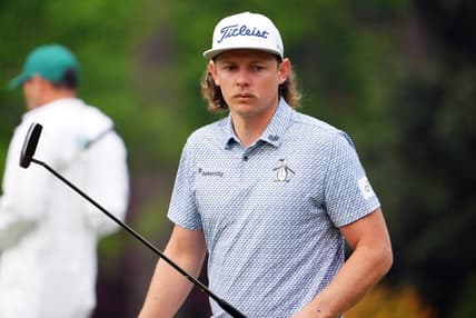 Apr 4, 2023; Augusta, Georgia, USA; Cameron Smith putts on the no. 3 green during a practice round for The Masters golf tournament at Augusta National Golf Club. Mandatory Credit: Danielle Parhizkaran-USA TODAY Network