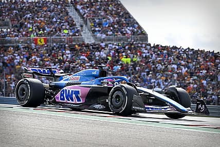 Oct 23, 2022; Austin, Texas, USA; BWT Alpine F1 Team driver Fernando Alonso (14) of Team Spain during the running of the U.S. Grand Prix F1 race at Circuit of the Americas. Mandatory Credit: Jerome Miron-USA TODAY Sports
