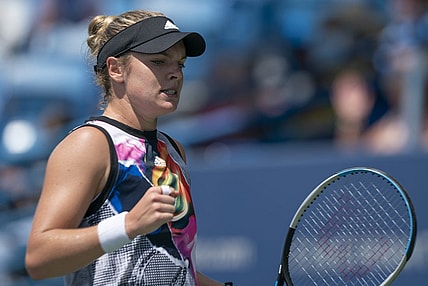 Aug 17, 2022; Cincinnati, OH, USA; Caty McNally (USA) reacts to a point during her match against Ons Jabeur (TUN) at the Western & Southern Open at the at the Lindner Family Tennis Center. Mandatory Credit: Susan Mullane-USA TODAY Sports