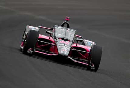 May 28, 2021; Indianapolis, IN, USA; IndyCar Series driver Helio Castroneves during Carb Day practice for the Indianapolis 500 at Indianapolis Motor Speedway. Mandatory Credit: Mark J. Rebilas-USA TODAY Sports